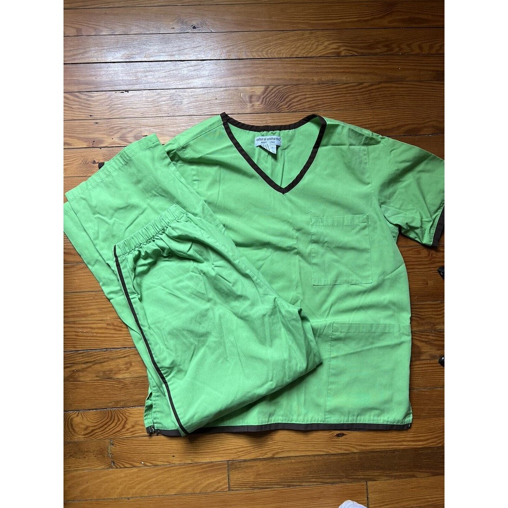 Natural Uniforms Scrub Set Green Size S Mens
